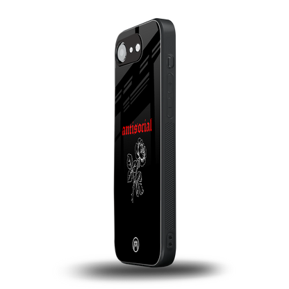 anti social black back phone cover | glass case for iphone 16e