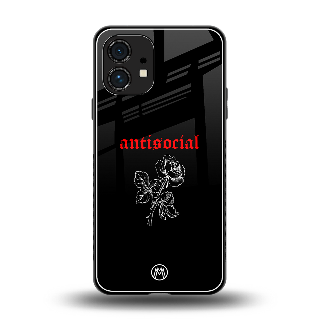 anti social black back phone cover | glass case for nothing phone 1