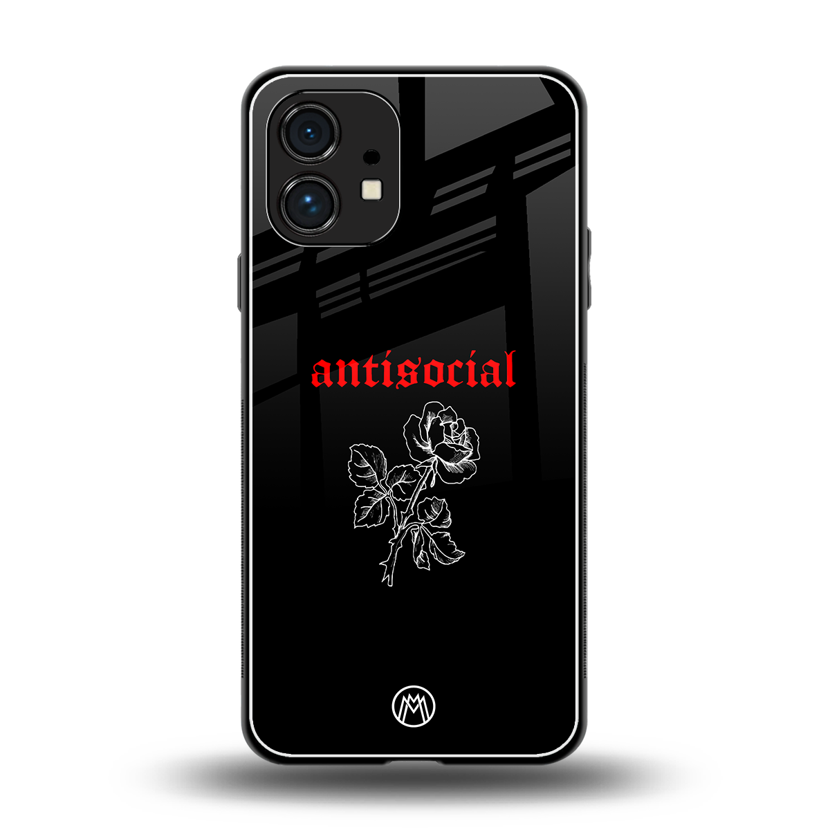 anti social black back phone cover | glass case for nothing phone 1