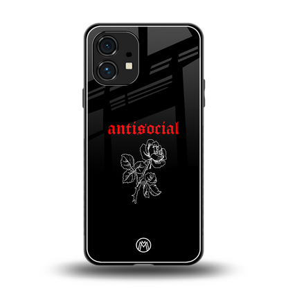 anti social black back phone cover | glass case for nothing phone 1