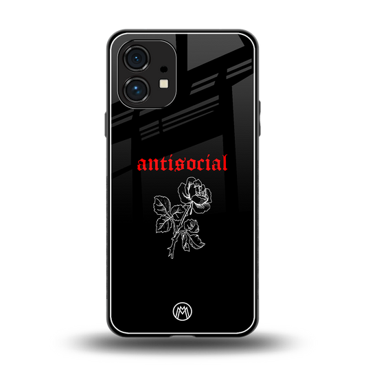 anti social black back phone cover | glass case for nothing phone 1
