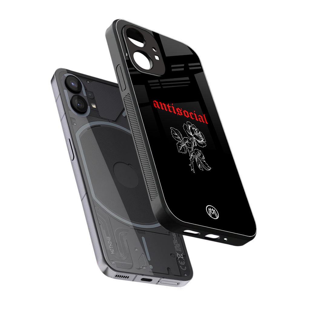 anti social black back phone cover | glass case for nothing phone 1