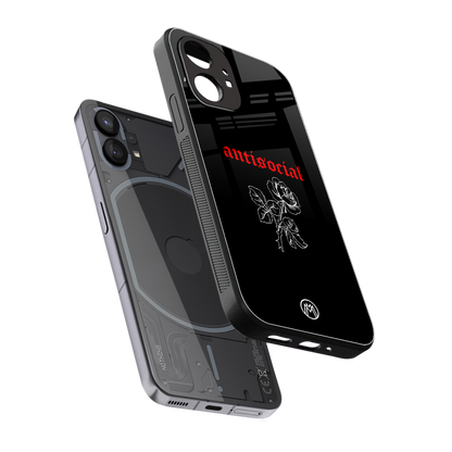 anti social black back phone cover | glass case for nothing phone 1