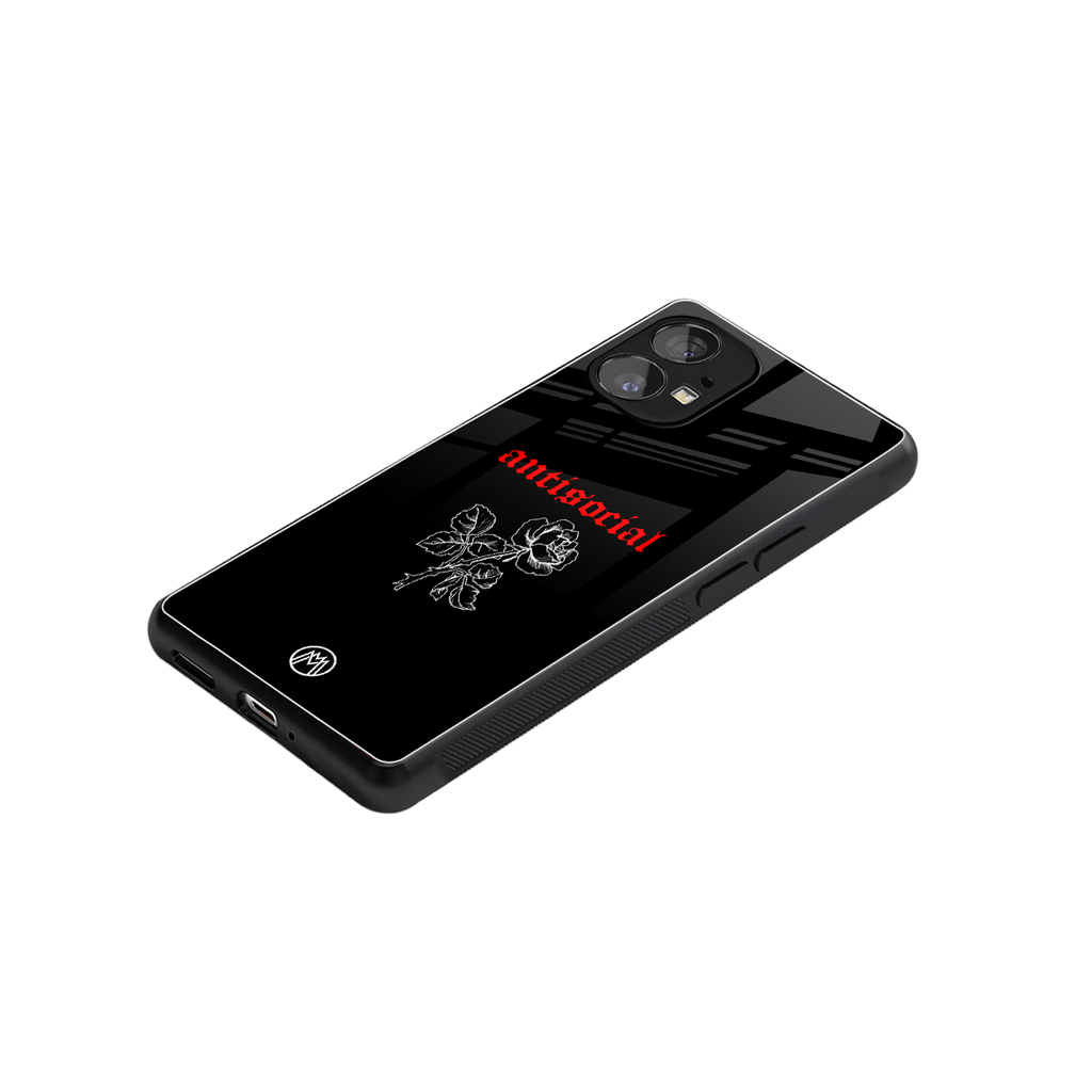 anti social black back phone cover | glass case for nothing phone 1