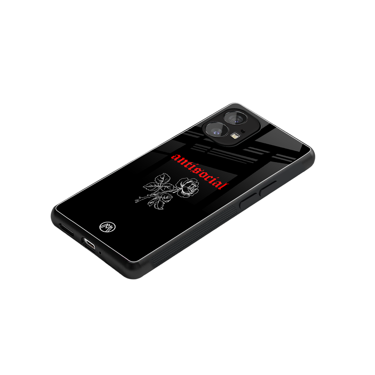 anti social black back phone cover | glass case for nothing phone 1