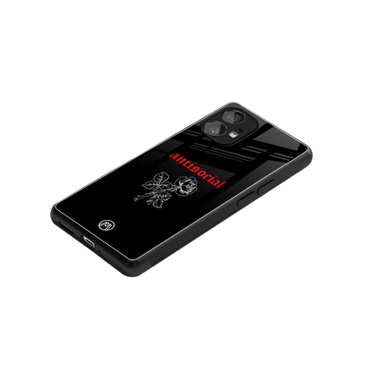 anti social black back phone cover | glass case for nothing phone 1