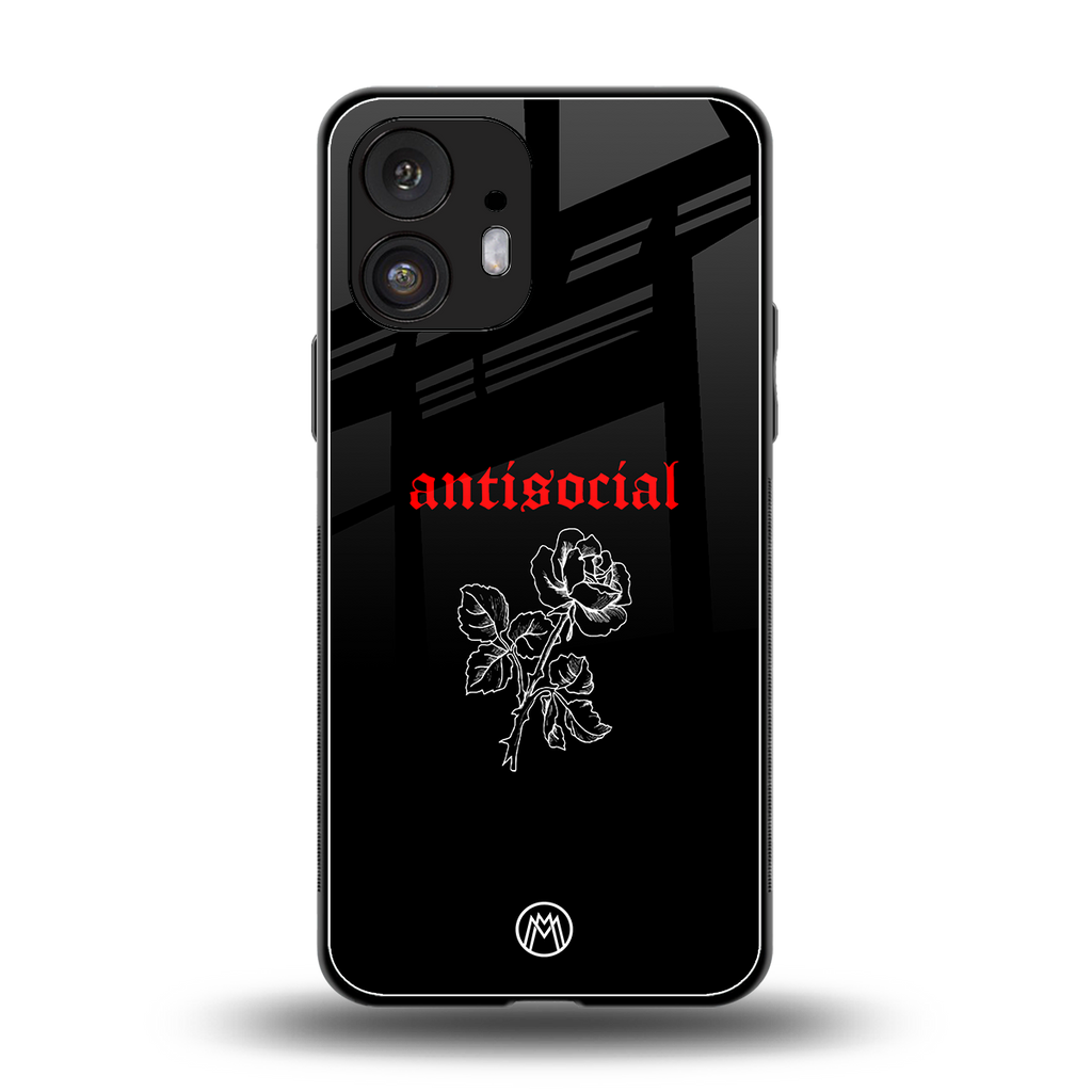 anti social black back phone cover | glass case for nothing phone 2