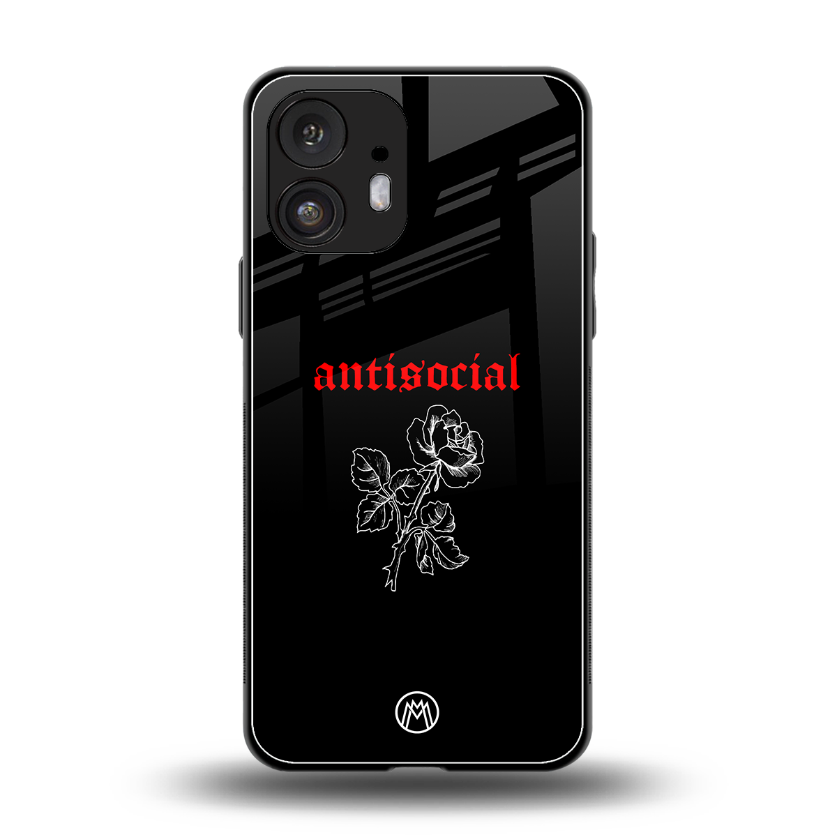 anti social black back phone cover | glass case for nothing phone 2