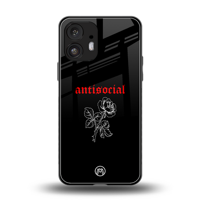 anti social black back phone cover | glass case for nothing phone 2