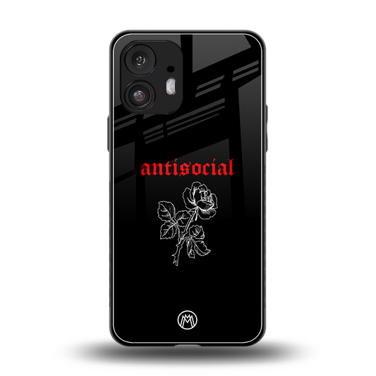 anti social black back phone cover | glass case for nothing phone 2