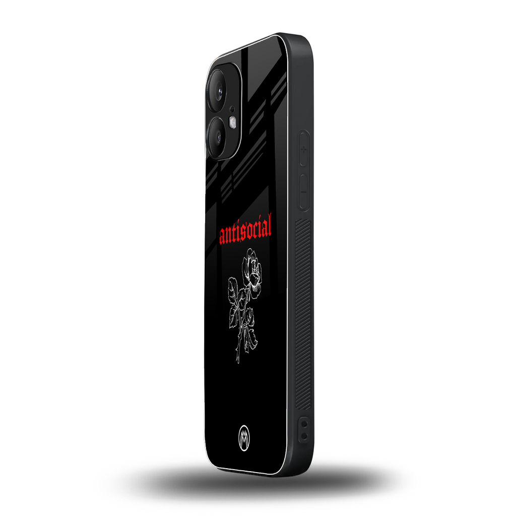 anti social black back phone cover | glass case for nothing phone 2
