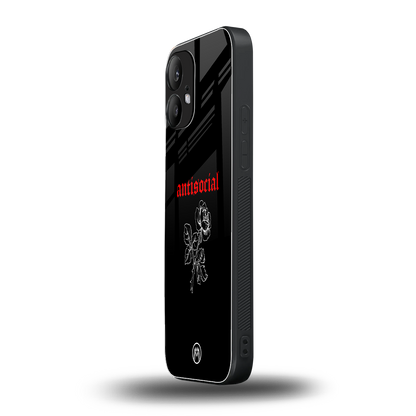 anti social black back phone cover | glass case for nothing phone 2