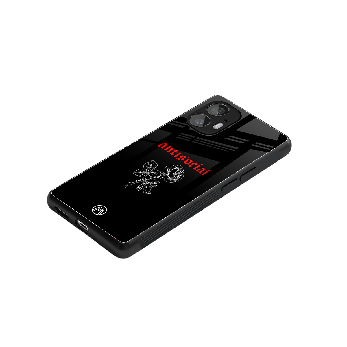 anti social black back phone cover | glass case for nothing phone 2