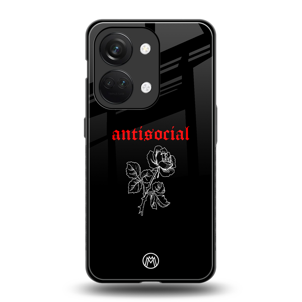 anti social black back phone cover | glass case for oneplus nord 3