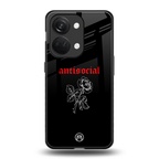 anti social black back phone cover | glass case for oneplus nord 3