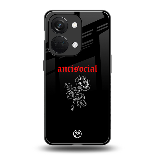 anti social black back phone cover | glass case for oneplus nord 3