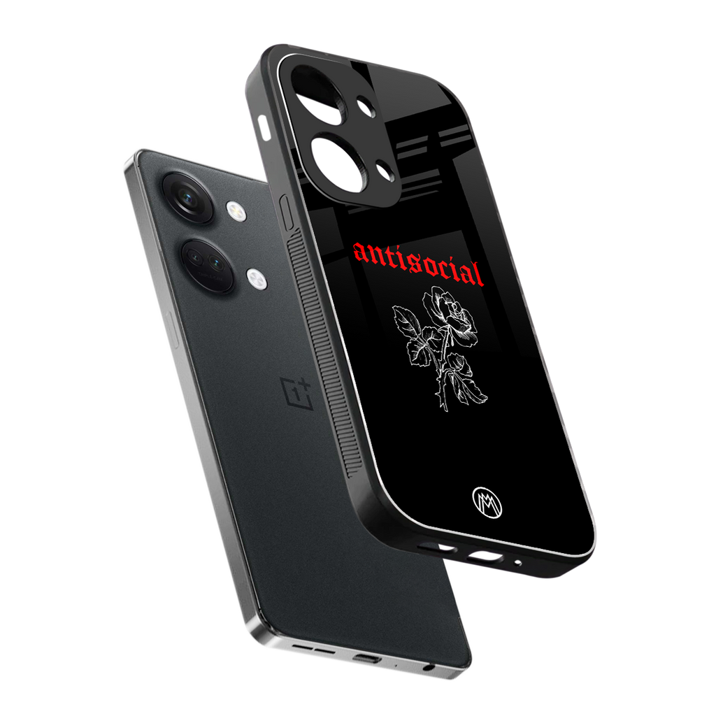 anti social black back phone cover | glass case for oneplus nord 3