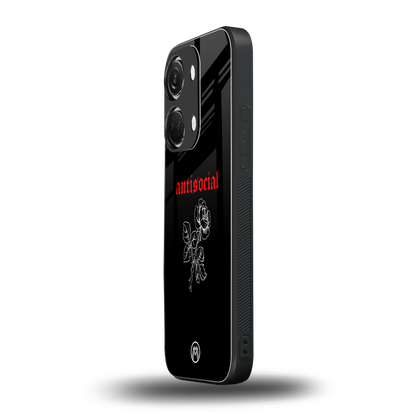 anti social black back phone cover | glass case for oneplus nord 3