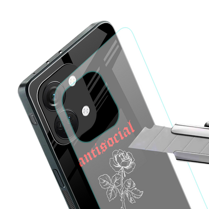anti social black back phone cover | glass case for oneplus nord 3