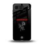 anti social black back phone cover | glass case for oneplus nord 4