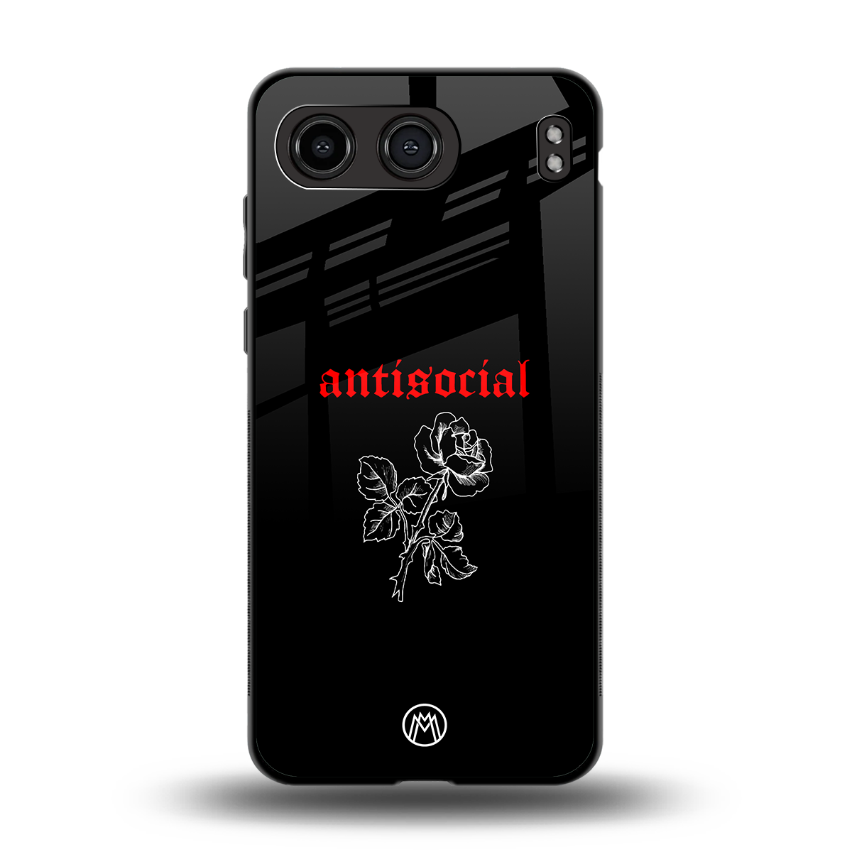 anti social black back phone cover | glass case for oneplus nord 4