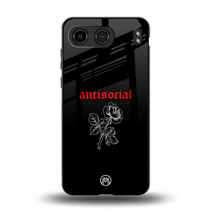 anti social black back phone cover | glass case for oneplus nord 4