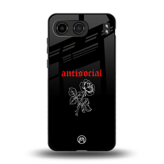 anti social black back phone cover | glass case for oneplus nord 4
