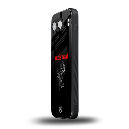 anti social black back phone cover | glass case for oneplus nord 4