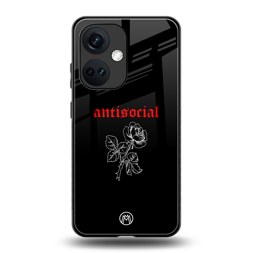anti social black back phone cover | glass case for oneplus nord ce 3