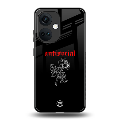 anti social black back phone cover | glass case for oneplus nord ce 3
