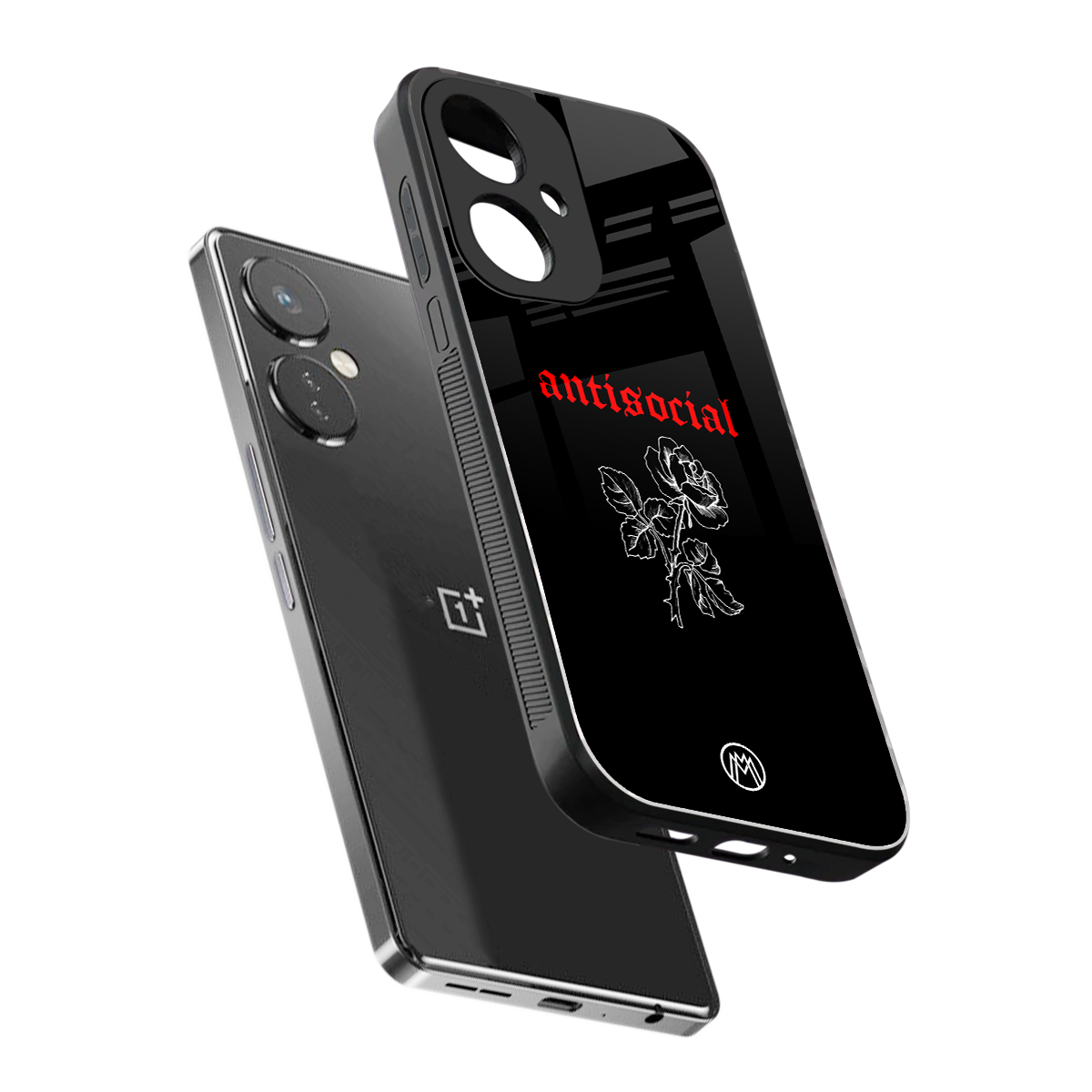 anti social black back phone cover | glass case for oneplus nord ce 3