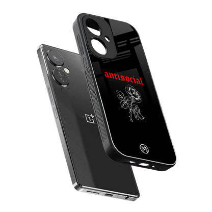 anti social black back phone cover | glass case for oneplus nord ce 3