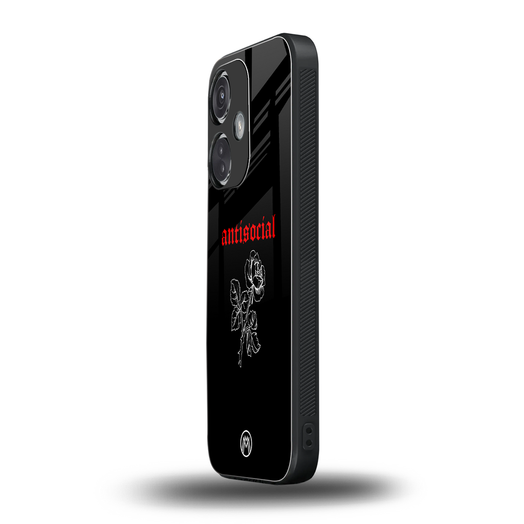 anti social black back phone cover | glass case for oneplus nord ce 3
