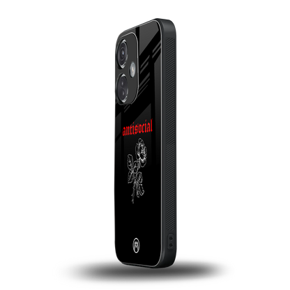 anti social black back phone cover | glass case for oneplus nord ce 3