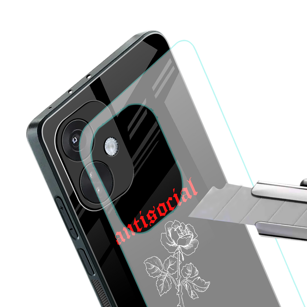 anti social black back phone cover | glass case for oneplus nord ce 3