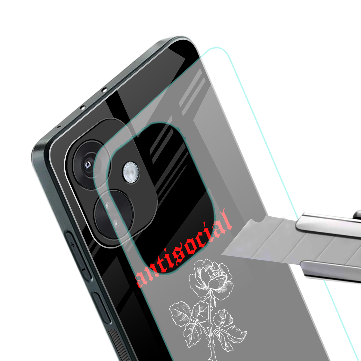 anti social black back phone cover | glass case for oneplus nord ce 3