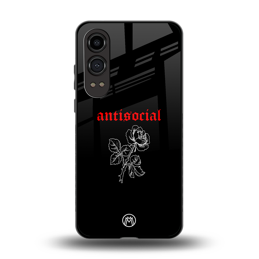 anti social black back phone cover | glass case for oneplus nord ce 4 lite