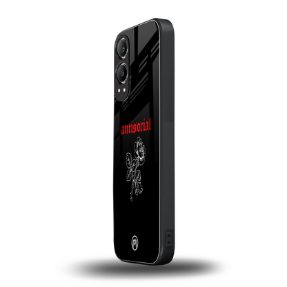 anti social black back phone cover | glass case for oneplus nord ce 4 lite