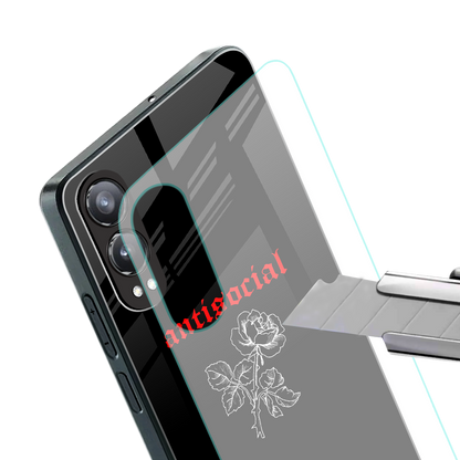 anti social black back phone cover | glass case for oneplus nord ce 4 lite