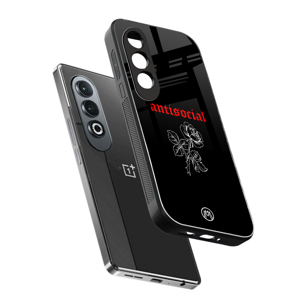 anti social black back phone cover | glass case for oneplus nord ce 4