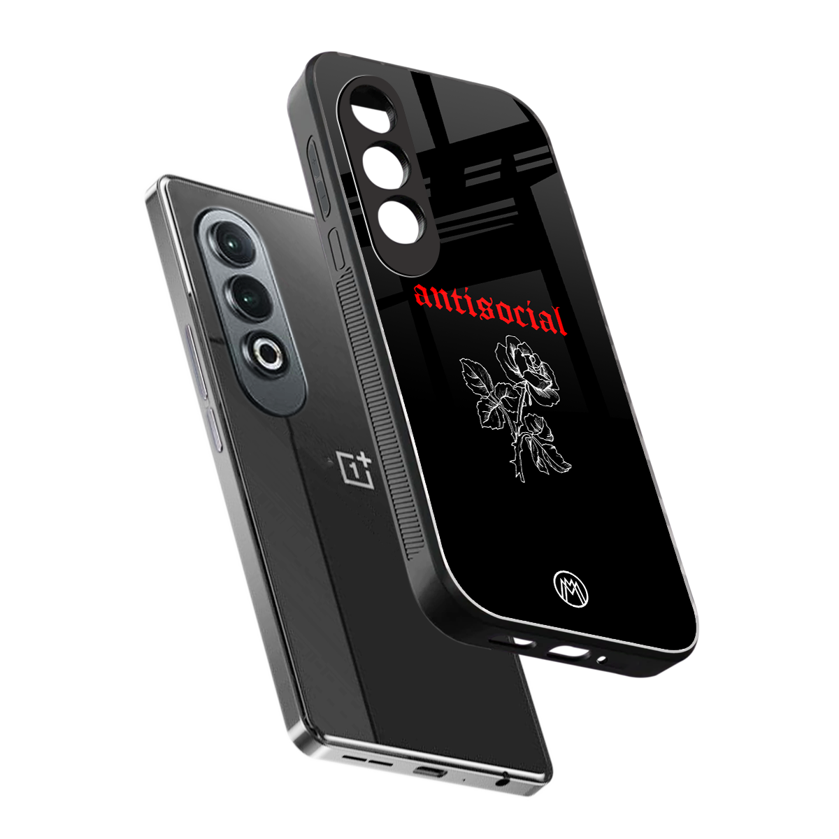 anti social black back phone cover | glass case for oneplus nord ce 4