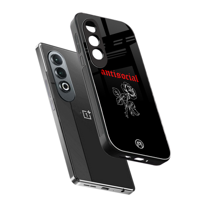anti social black back phone cover | glass case for oneplus nord ce 4