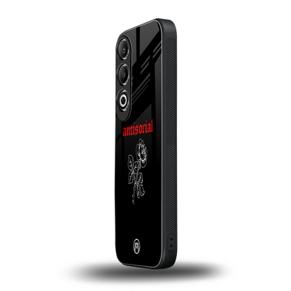 anti social black back phone cover | glass case for oneplus nord ce 4
