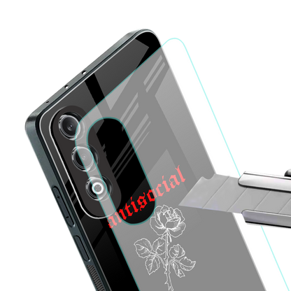anti social black back phone cover | glass case for oneplus nord ce 4