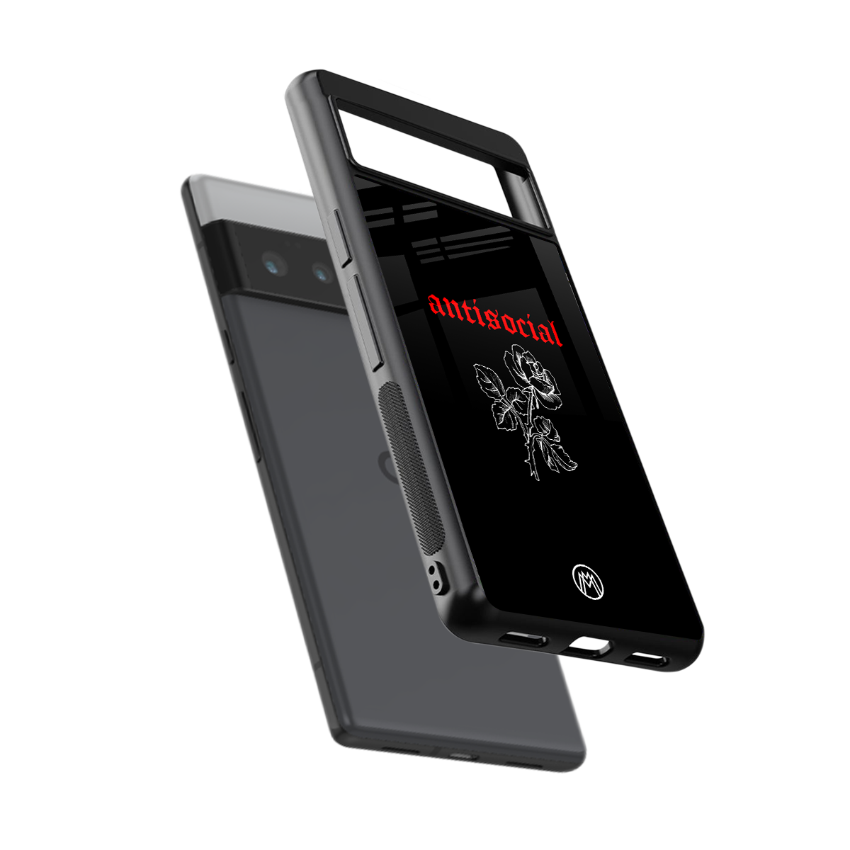 anti social black back phone cover | glass case for google pixel 6 pro