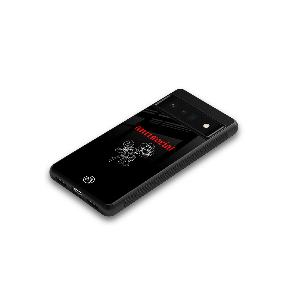 anti social black back phone cover | glass case for google pixel 6 pro
