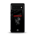 anti social black back phone cover | glass case for Google Pixel 6A