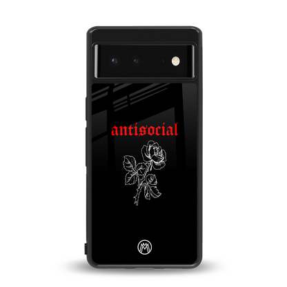 anti social black back phone cover | glass case for Google Pixel 6A