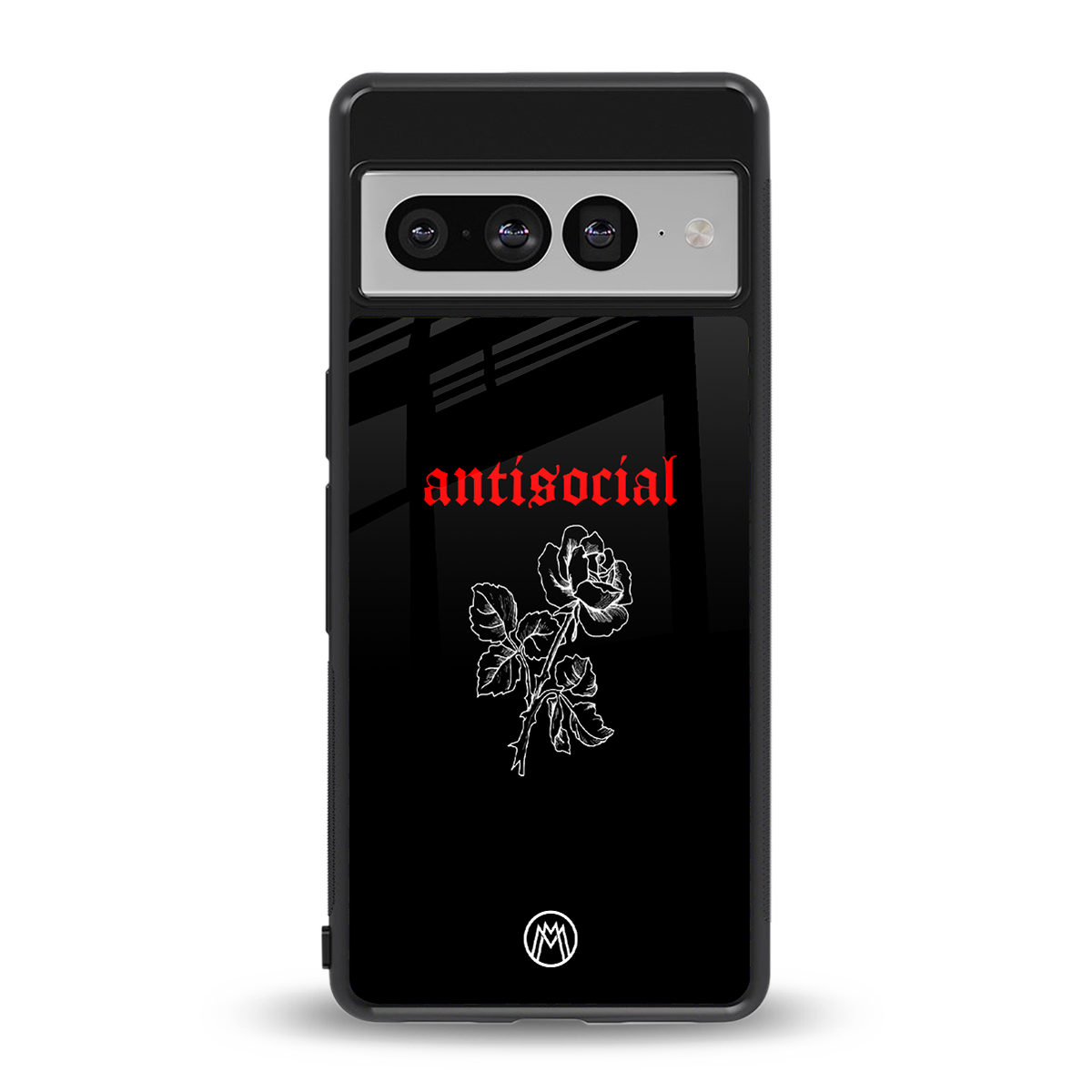 anti social black back phone cover | glass case for google pixel 7 pro