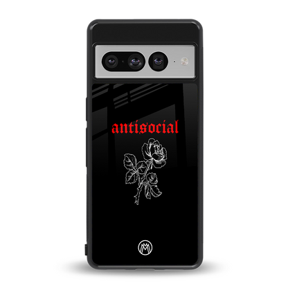 anti social black back phone cover | glass case for google pixel 7 pro